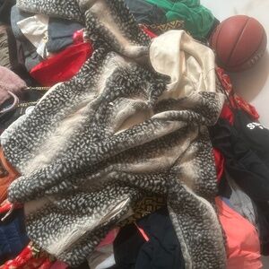 Faux Fur Animal Print Jacket/Coat